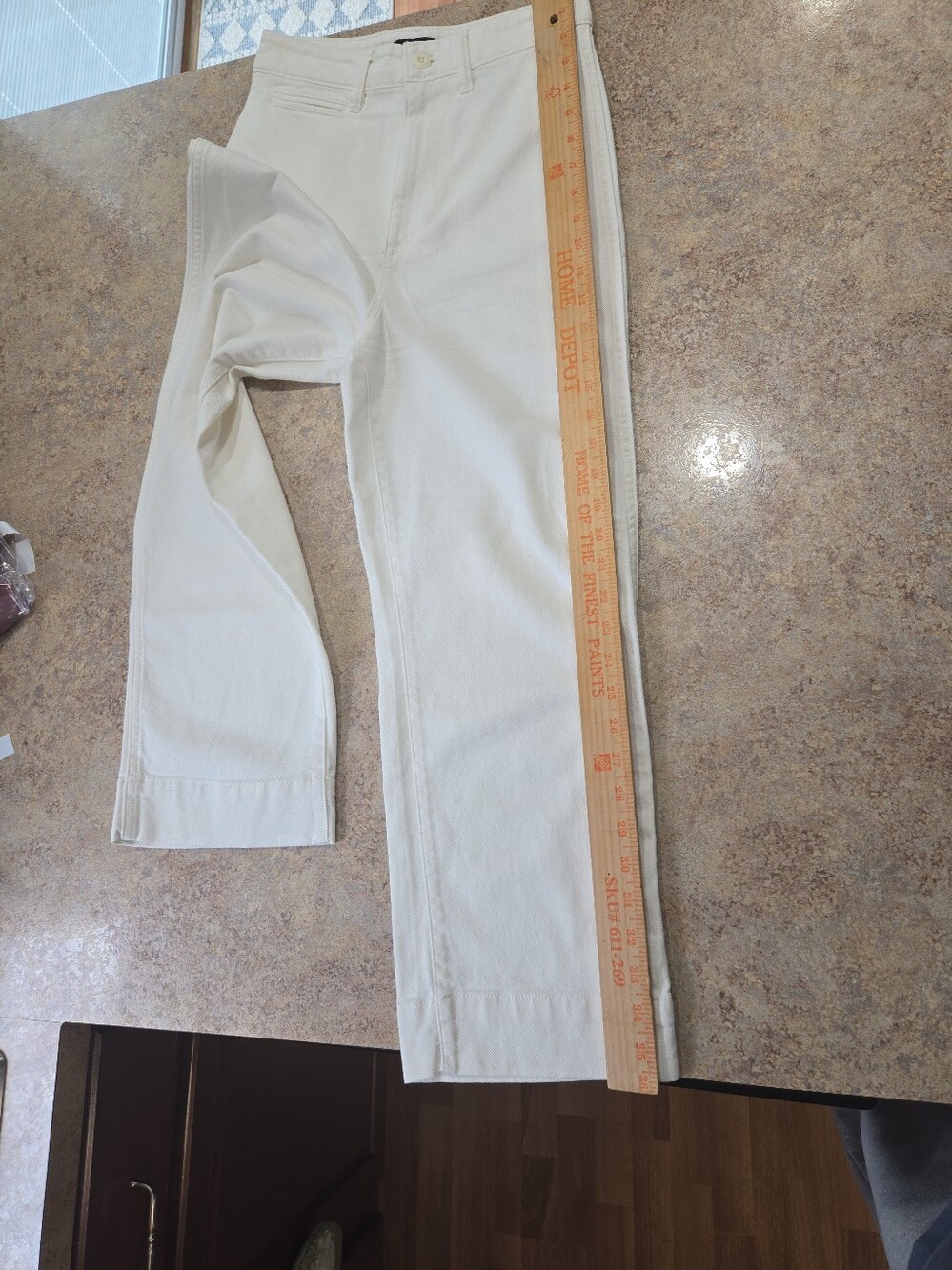 Quince Organic Stretch Cotton Twill Wide Leg Crop Pants Women’s Sz 25 White NWOT - Picture 9 of 10